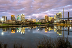 Birmingham skyline, dusk from Rail Road Park