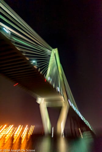 South Carolina, Arthur Ravenel Jr. Bridge at night, impressionaism180412_1034
