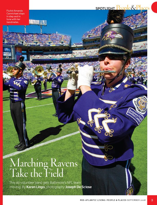 The Baltimore Ravens Marching Band, September 2008, Southern Living Magazine
