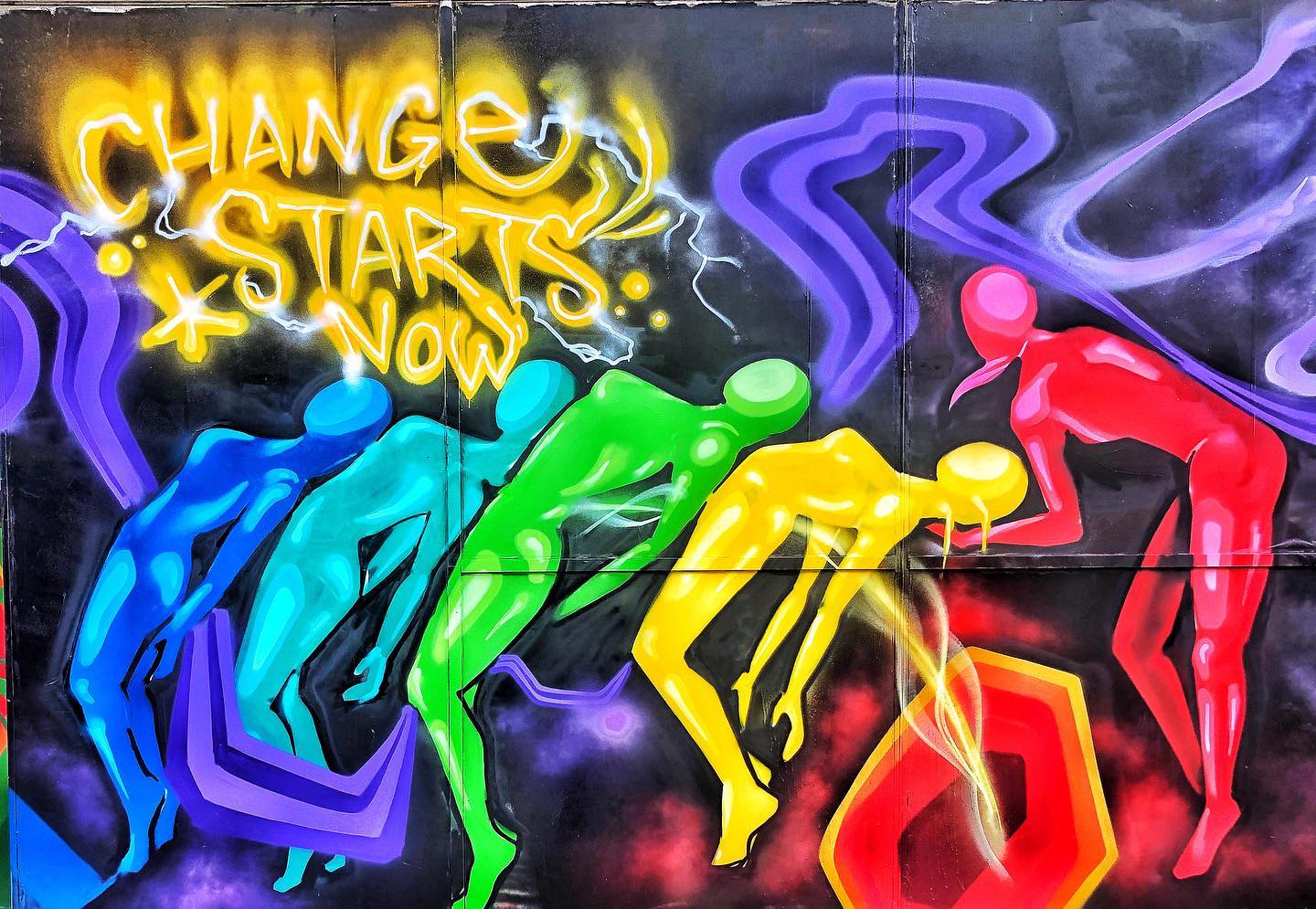 Change Starts Now #mural #art #wallmural #inspiration #alabama #color #change #art #artist